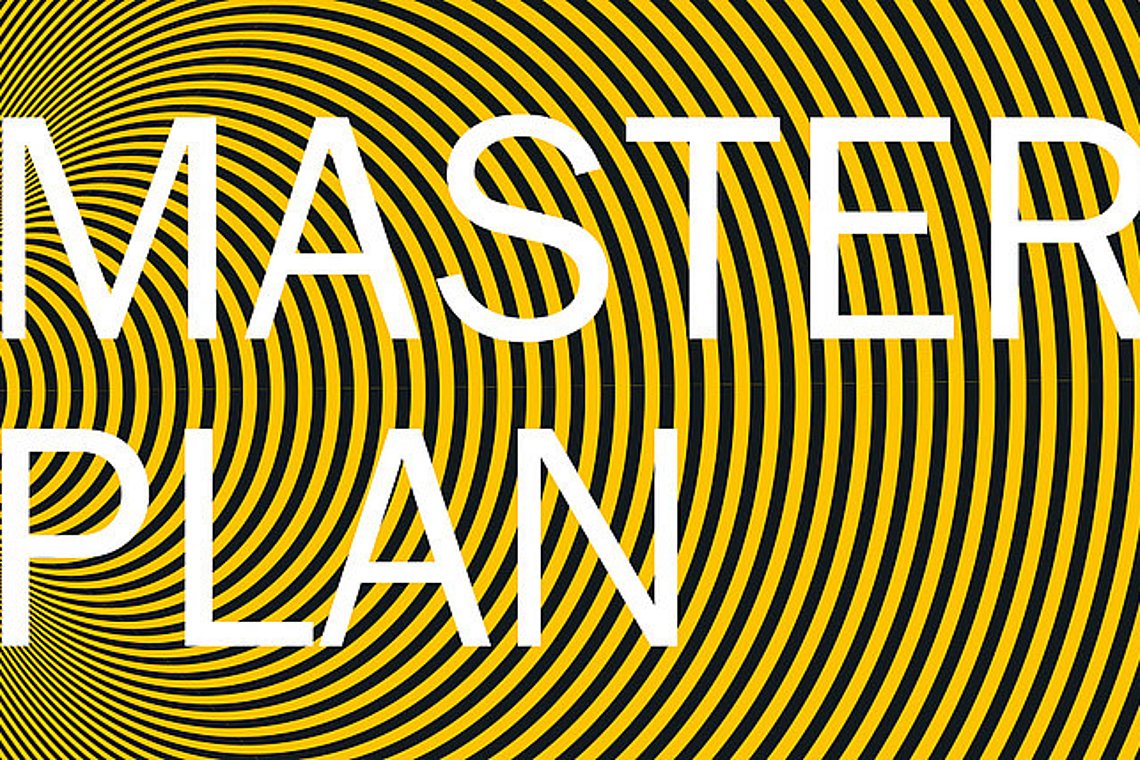 Graphic with the text “Master Plan” as a reference to the Master's Information Night