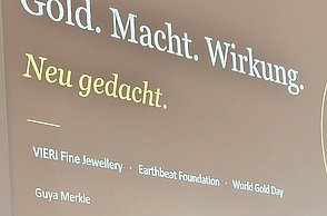 Guya Merkle hält einen Vortrag.