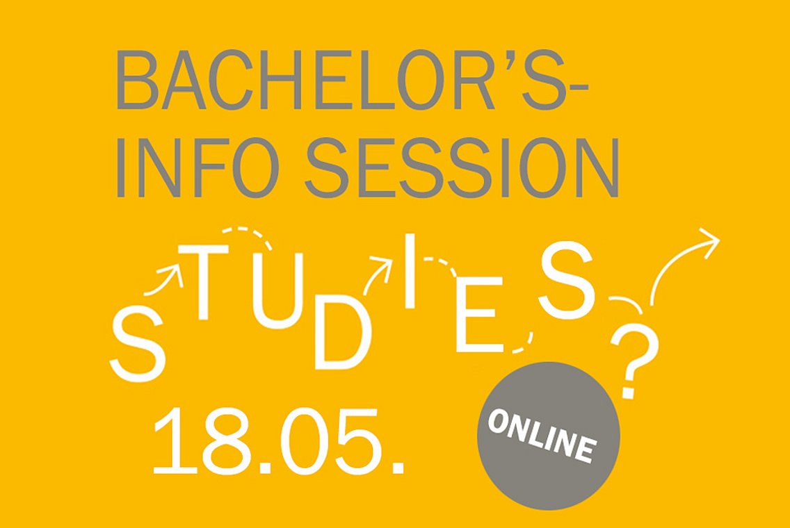 Invitation to the Bachelor's Info Session on May 18th, 2026 at Business School Pforzheim on a yewllow background