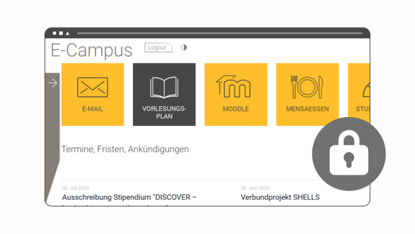 E-Campus Ansicht im Browser