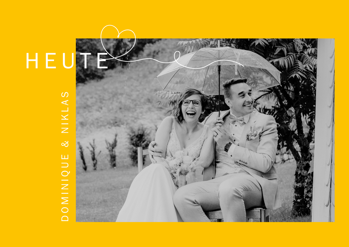 Paar Dominique und Niklas an ihrem Hochzeitstag