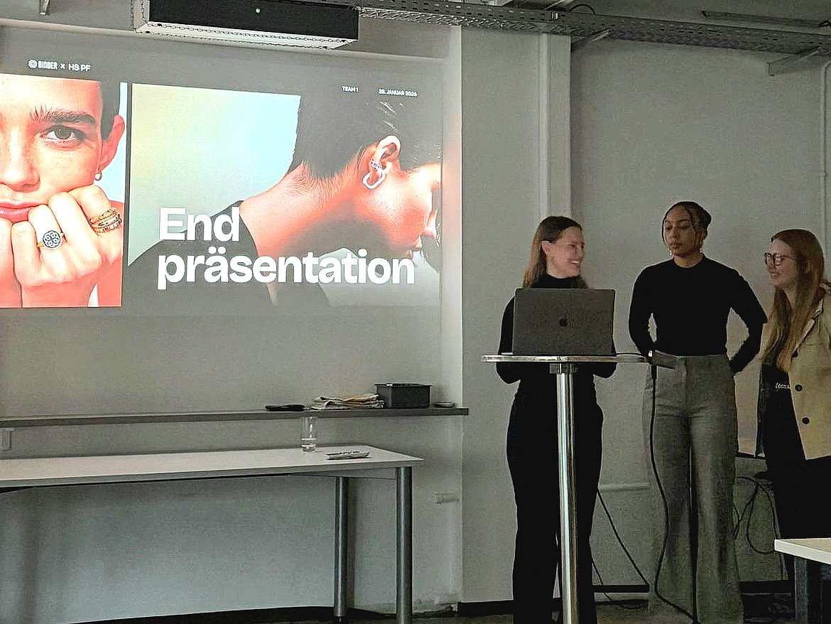 Abschlusspräsentation Praxisprojekt mit Binder Jewellery