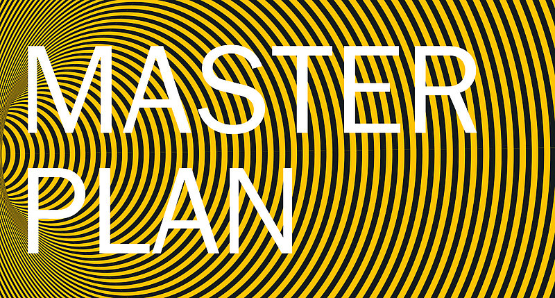 Graphic with the wording “Master Plan” promoting the Master's Info Night.